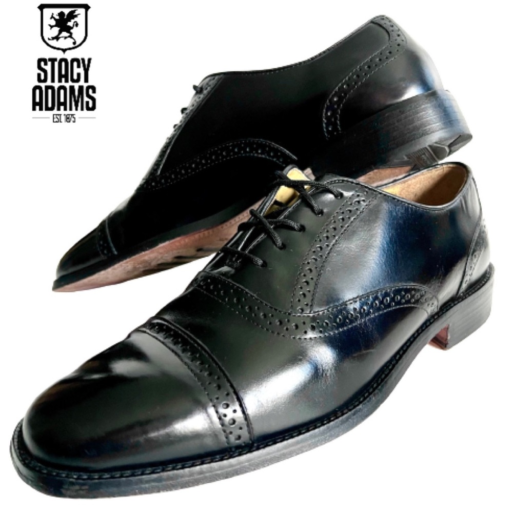 Stacy Adams Leather Lace Up Cap Toe Oxford Dress Shoe